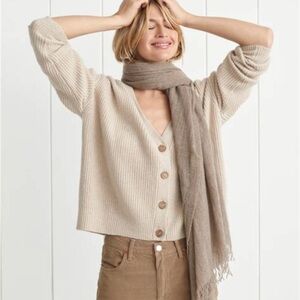 Jenni Kayne Cropped Cashmere Cocoon Cardigan Sweater Oatmeal S